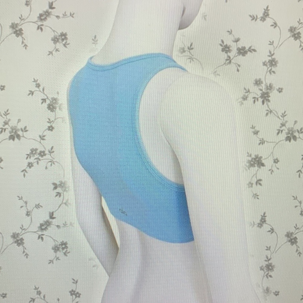 Blue Ribbed Tank Top - Picture 2 of 3
